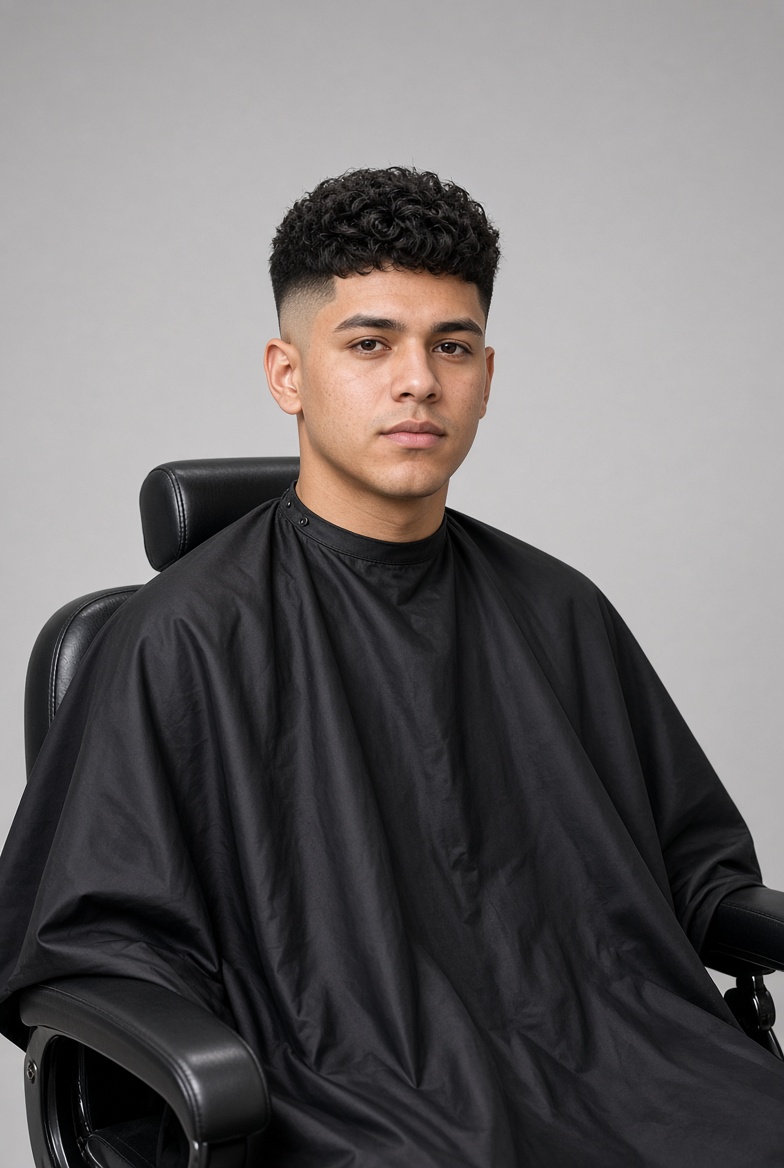 Curly top mid fade